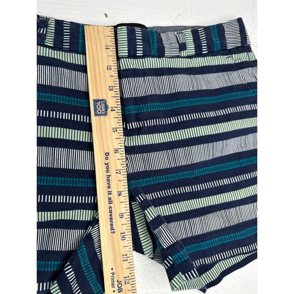 Banana Republic Striped Chino Shorts Blue Black Mid-Rise Summer Casual Vacay 2 - Picture 6 of 7